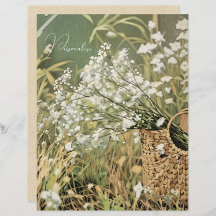 ヴィンテージホワイトフラワーパターンフローラスクラップブック