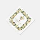 ヴィンテージホワイトフローラクロスクリスチャン結婚ズ スタンダードカクテルナプキン (角)