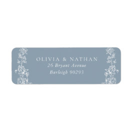 ヴィンテージホワイトフローラブルー結婚ズ差出人住所 ラベル
