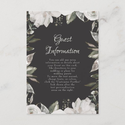 ヴィンテージホワイトフローラ結婚の情報 エンクロージャーカード (正面)