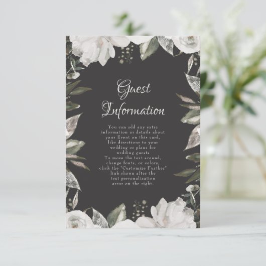 ヴィンテージホワイトフローラ結婚の情報 エンクロージャーカード (スタンド正面)