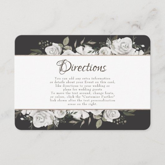 ヴィンテージホワイトフローラ結婚の指示 エンクロージャーカード (正面)