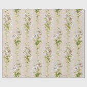 ヴィンテージホワイトポピー結婚フローラ包装紙 ラッピングペーパー (フラット)