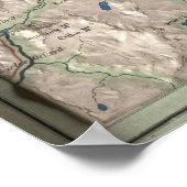 ヴィンテージホワイトマウンテンズフィジカルマップ(1872) ポスター (角)