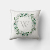 ヴィンテージホワイトマグノリアフローラリースモノグラム クッション (裏面)