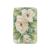 ヴィンテージホワイトマグノリアフローラ水の色絵画の バスマット (正面縦)