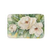 ヴィンテージホワイトマグノリアフローラ水の色絵画の バスマット (正面)