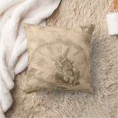 ヴィンテージホワイトラビットコラージュ装飾用クッション クッション (ブランケット)