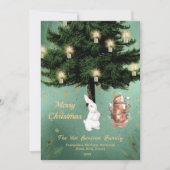 ヴィンテージホワイトラビットティーパーティークリスマスフラット シーズンカード (正面)