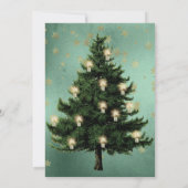 ヴィンテージホワイトラビットティーパーティークリスマスフラット シーズンカード (裏面)