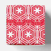 ヴィンテージホワイトレッドフェスティバルパターンのクリスマスプレゼント フェイバーボックス (上部)