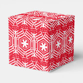 ヴィンテージホワイトレッドフェスティバルパターンのクリスマスプレゼント フェイバーボックス (裏面サイド)