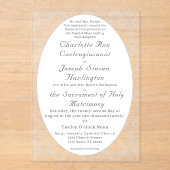 ヴィンテージホワイトレースカソリッ結婚クス アクリル招待状 (正面)