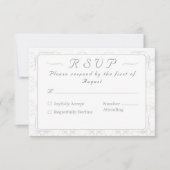 ヴィンテージホワイトレースカソリッ結婚クス 出欠カード (正面)