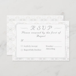 ヴィンテージホワイトレースカソリッ結婚クス 出欠カード