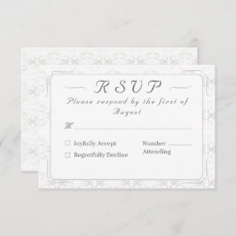 ヴィンテージホワイトレースカソリッ結婚クス 出欠カード