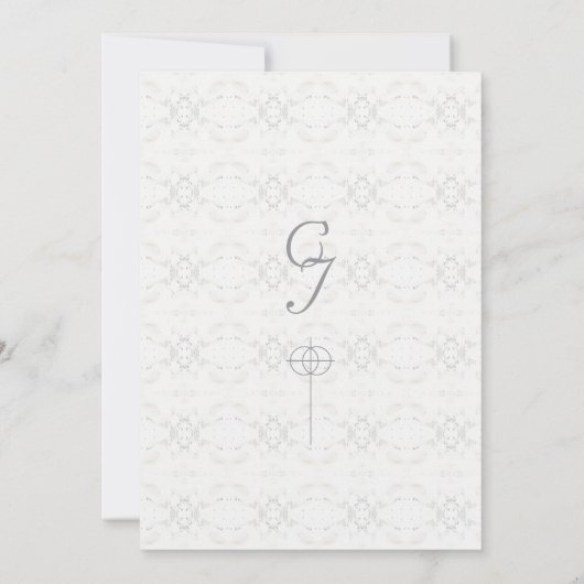 ヴィンテージホワイトレースカソリッ結婚クス 招待状 (裏面)