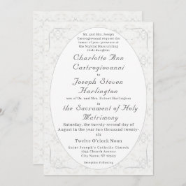 ヴィンテージホワイトレースカソリッ結婚クス 招待状