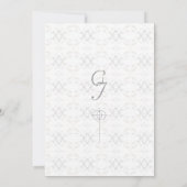 ヴィンテージホワイトレースカソリッ結婚クス 招待状 (裏面)