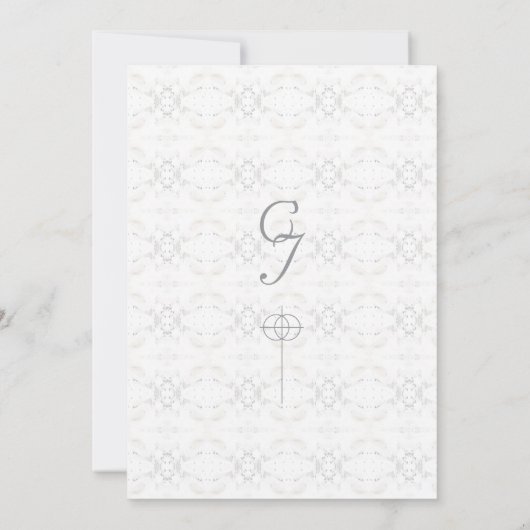 ヴィンテージホワイトレースカソリッ結婚クス 招待状 (裏面)