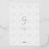 ヴィンテージホワイトレースカソリッ結婚クス 箔招待状 (裏面)