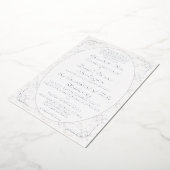 ヴィンテージホワイトレースカソリッ結婚クス 箔招待状 (回転した状態)