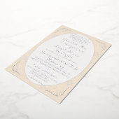 ヴィンテージホワイトレースカソリッ結婚クス 箔招待状 (回転した状態)