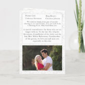 ヴィンテージホワイトレースカトリック結婚式 プログラム (裏面)