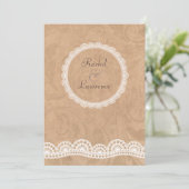 ヴィンテージホワイトレースパーソナライズされた結婚式招待状 招待状 (スタンド正面)