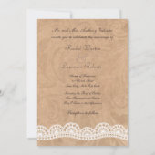 ヴィンテージホワイトレースパーソナライズされた結婚式招待状 招待状 (裏面)