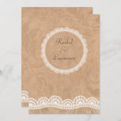 ヴィンテージホワイトレースパーソナライズされた結婚式招待状 招待状 (正面/裏面)