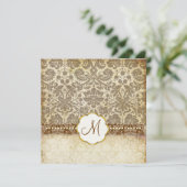 ヴィンテージホワイトレースモノグラム結婚式招待状 招待状 (スタンド正面)