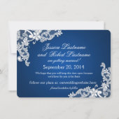 ヴィンテージホワイトレース日付の保存 招待状 (正面)