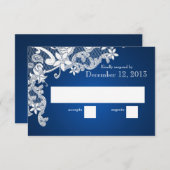 ヴィンテージホワイトレース結婚のリプライサファイア 出欠カード (正面/裏面)