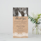 ヴィンテージホワイトレース結婚の感謝のフォトカード サンキューカード (スタンド正面)