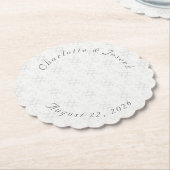 ヴィンテージホワイトレ結婚ース ペーパーコースター (アングル)