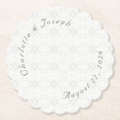 ヴィンテージホワイトレ結婚ース ペーパーコースター (正面)