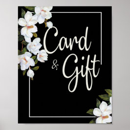 ヴィンテージホワイトローズカード&ギフト ポスター