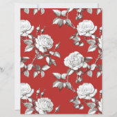 ヴィンテージホワイトローズスクラップブック紙 (正面)