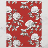 ヴィンテージホワイトローズスクラップブック紙 (正面)