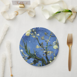 ヴィンテージホワイトローズスノーフレークスクリスマスファンゴッホ ペーパープレート