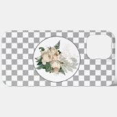 ヴィンテージホワイトローズチェッカーボード Case-Mate iPhoneケース (裏面 (横))
