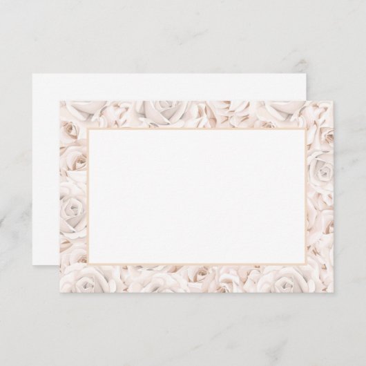ヴィンテージホワイトローズノートカード ノートカード (正面/裏面)
