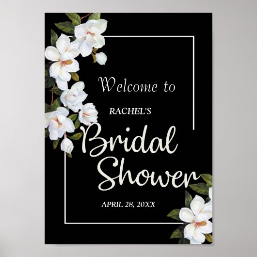 ヴィンテージホワイトローズブライダルシャワー ポスター (正面)