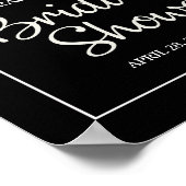 ヴィンテージホワイトローズブライダルシャワー ポスター (角)