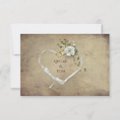 ヴィンテージホワイトローズブーケRSVP 出欠カード (裏面)