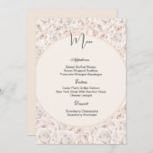 ヴィンテージホワイトローズメニューカード メニュー (正面/裏面)