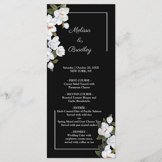 ヴィンテージホワイトローズメニュー プログラム (正面)