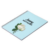 ヴィンテージホワイトローズ名前をカスタムするオンブルー ノートブック (左側)