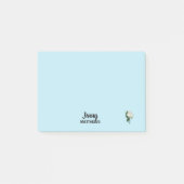 ヴィンテージホワイトローズ名前をカスタムするオンブルー ポストイット (正面)